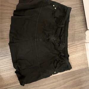 Black Mini Skirt with Button Details